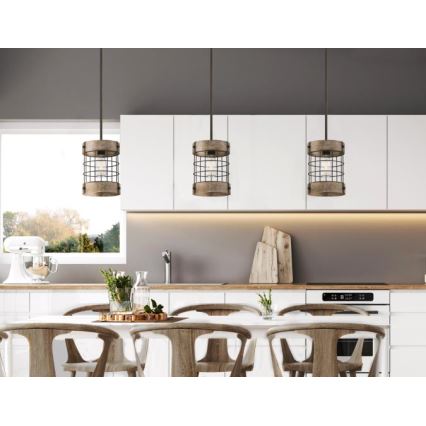 Westinghouse 61180 - Lámpara colgante LANGSTON 1xE27/60W/230V pino