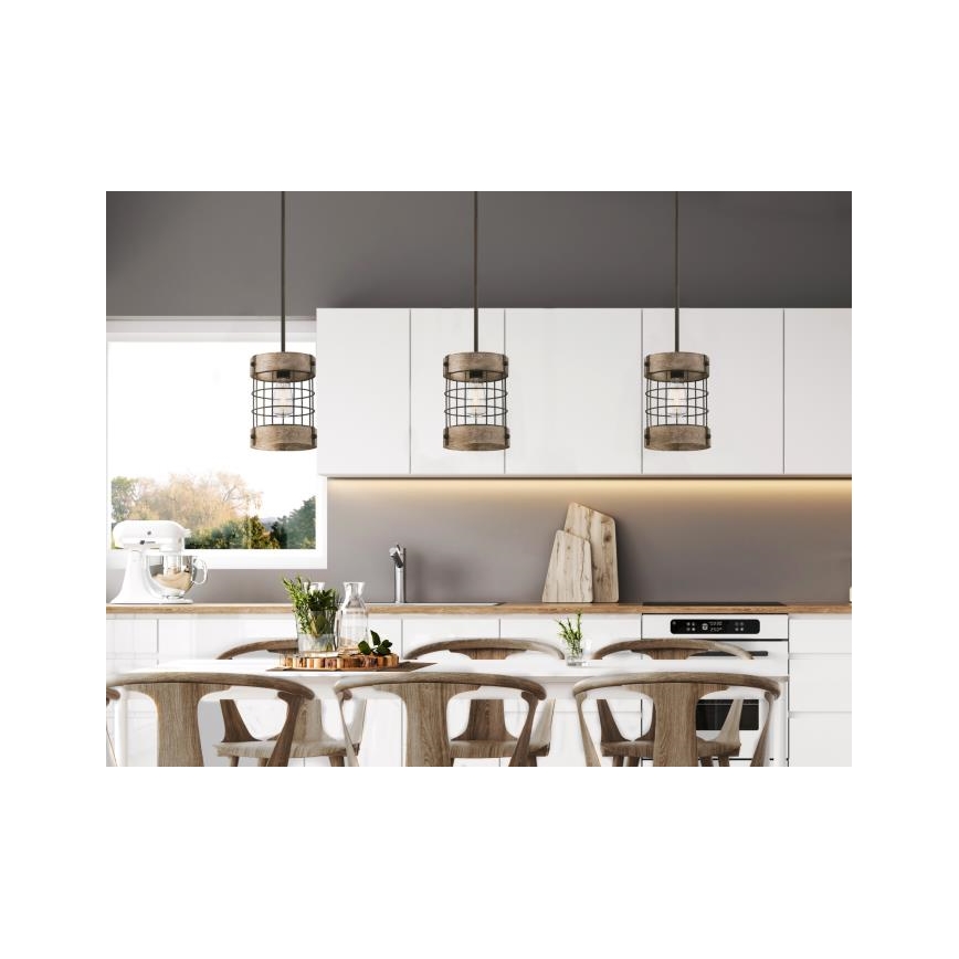 Westinghouse 61180 - Lámpara colgante LANGSTON 1xE27/60W/230V pino