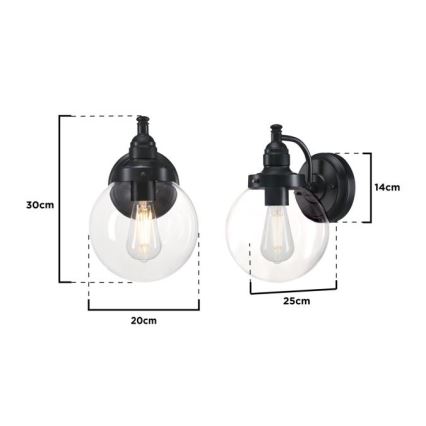 Westinghouse 61239 - Aplique de exterior EDDYSTONE 1xE27/60W/230V IP44