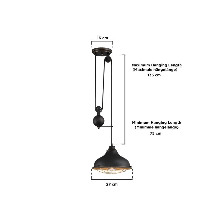 Westinghouse 61249 - Lámpara colgante CHAVES 1xE27/60W/230V