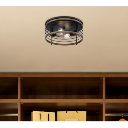 Westinghouse 61250 - Plafón ACKTON 2xE27/60W/230V barnwood