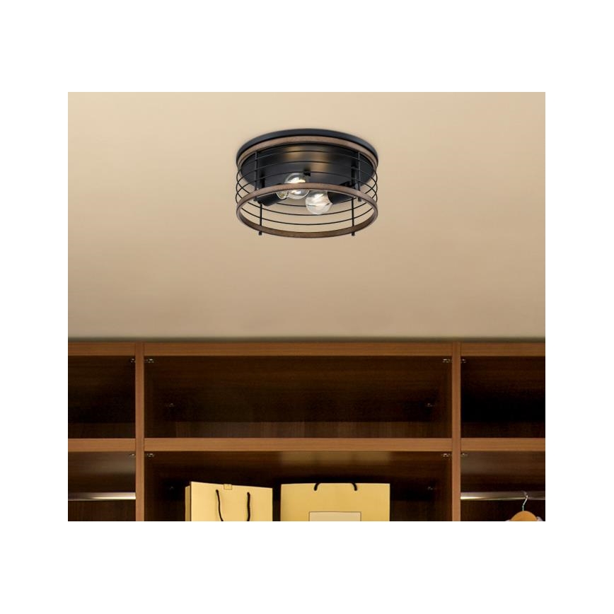 Westinghouse 61250 - Plafón ACKTON 2xE27/60W/230V barnwood