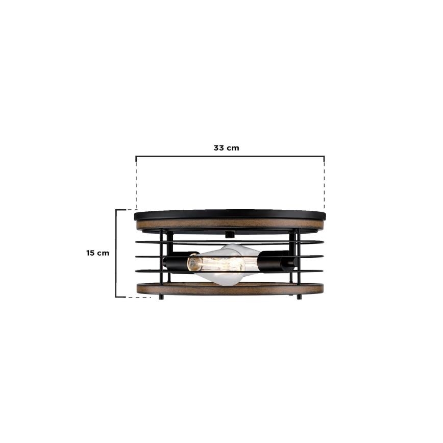 Westinghouse 61250 - Plafón ACKTON 2xE27/60W/230V barnwood