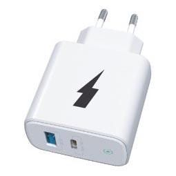 Winner Group - Adaptador para cargador rápido 1xUSB-C + 1xUSB-A Power Delivery 38W blanco