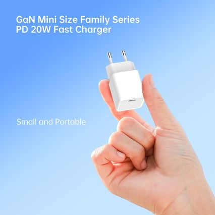 Winner Group- Adaptador para cargador rápido 1xUSB-C PD 20W + Cable USB USB-C / USB-C 1m