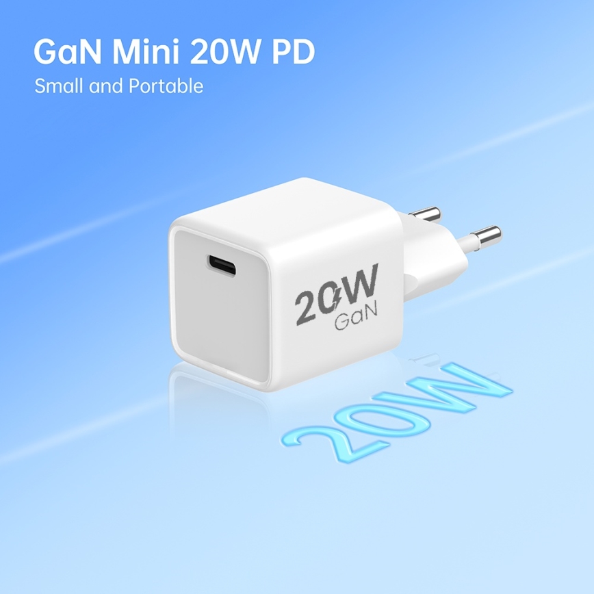 Winner Group- Adaptador para cargador rápido 1xUSB-C PD 20W + Cable USB USB-C / USB-C 1m
