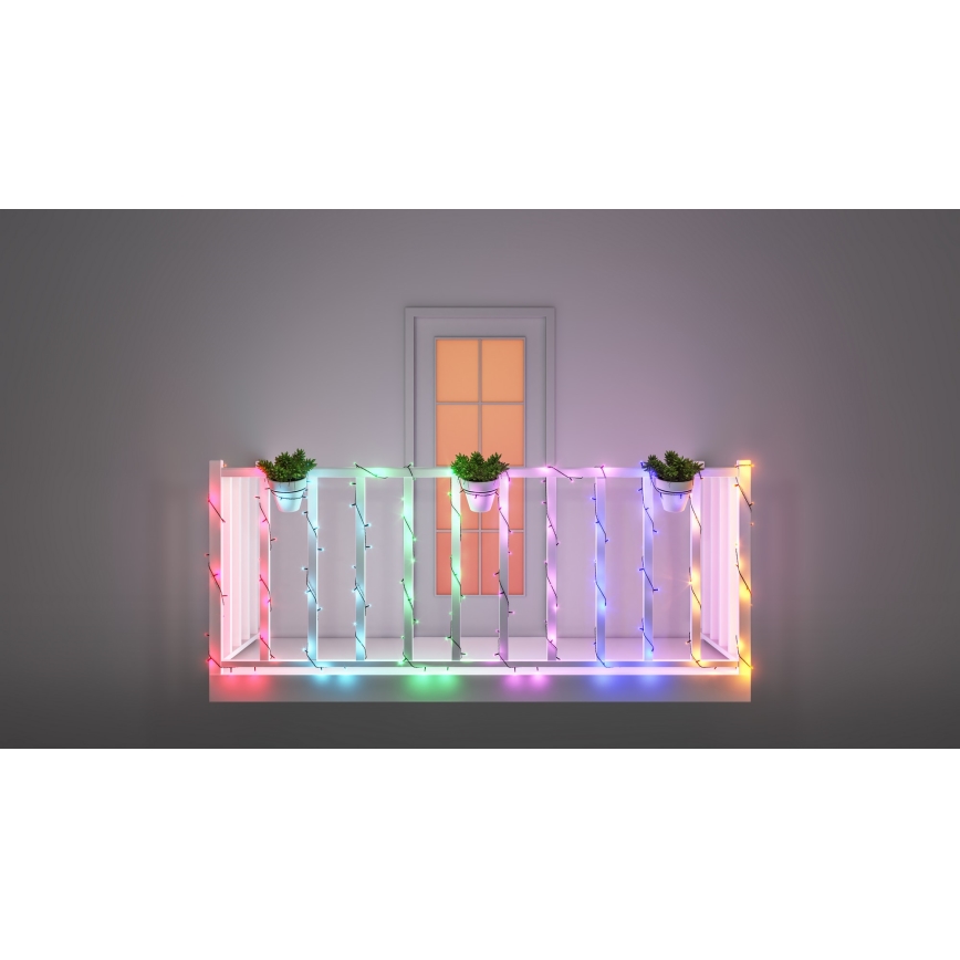 WiZ - Cadena LED RGBW regulable para exteriores 160xLED 20m IP44 2700-5000K Wi-Fi