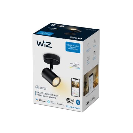 WiZ - Foco LED regulable IMAGEO 1xGU10/4,9W/230V 2700-6500K CRI 90 Wi-Fi negro