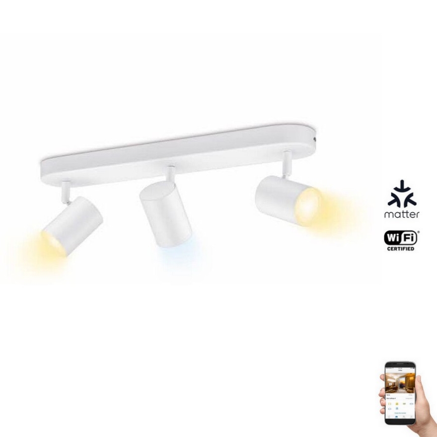 WiZ - Foco LED regulable IMAGEO 3xGU10/4,9W/230V 2700-6500K Wi-Fi CRI 90 blanco