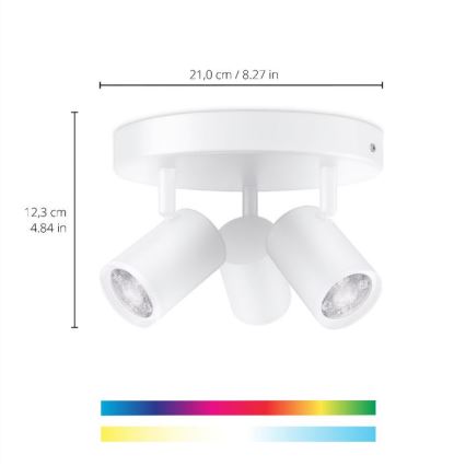 WiZ - LED RGBW Foco regulable IMAGEO 3xGU10/4,9W/230V 2200-6500K Wi-Fi CRI 90 blanco