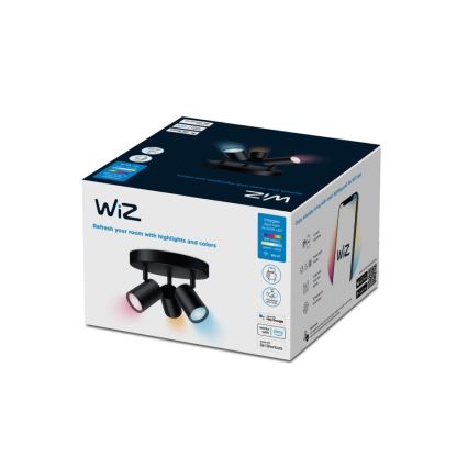 WiZ - LED RGBW Foco regulable IMAGEO 3xGU10/4,9W/230V 2200-6500K Wi-Fi CRI 90 negro