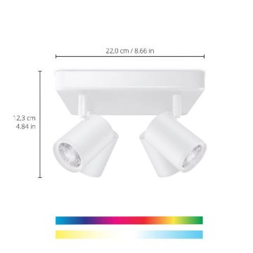 WiZ - LED RGBW Foco regulable IMAGEO 4xGU10/4,9W/230V 2200-6500K Wi-Fi CRI 90 blanco