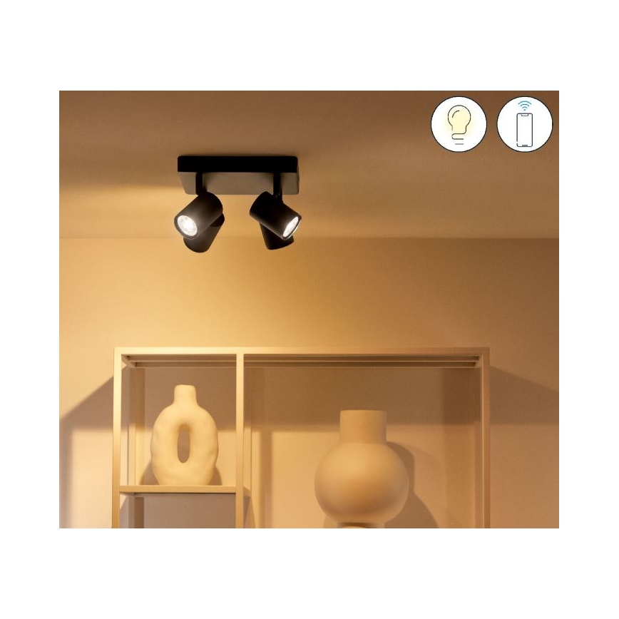 WiZ - LED RGBW Foco regulable IMAGEO 4xGU10/4,9W/230V 2200-6500K Wi-Fi CRI 90 negro