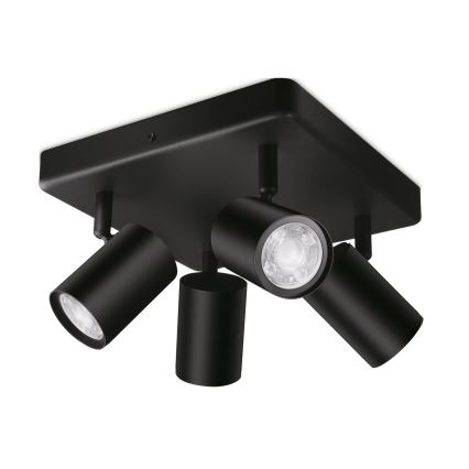 WiZ - LED RGBW Foco regulable IMAGEO 4xGU10/4,9W/230V 2200-6500K Wi-Fi CRI 90 negro