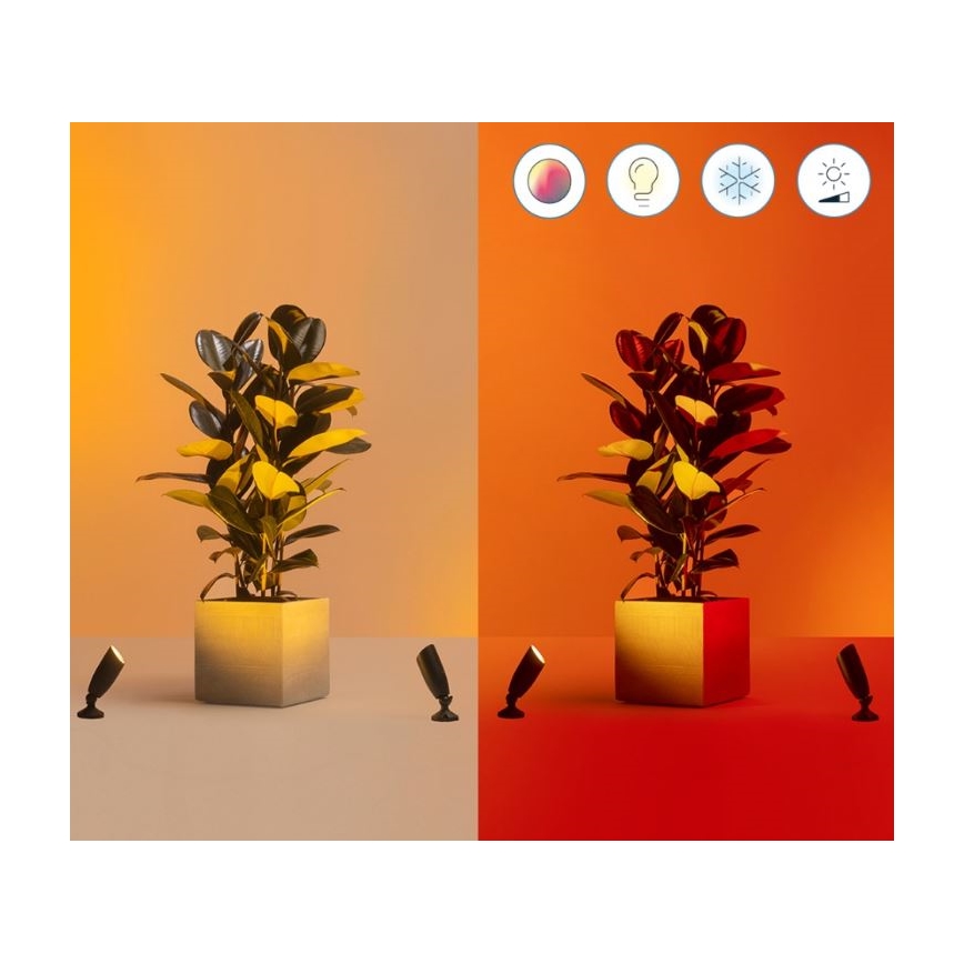 WiZ - JUEGO 2x LED RGBW Lámpara de exterior regulable SPOT LED/10W/230V 2700-5000K IP65 Wi-Fi