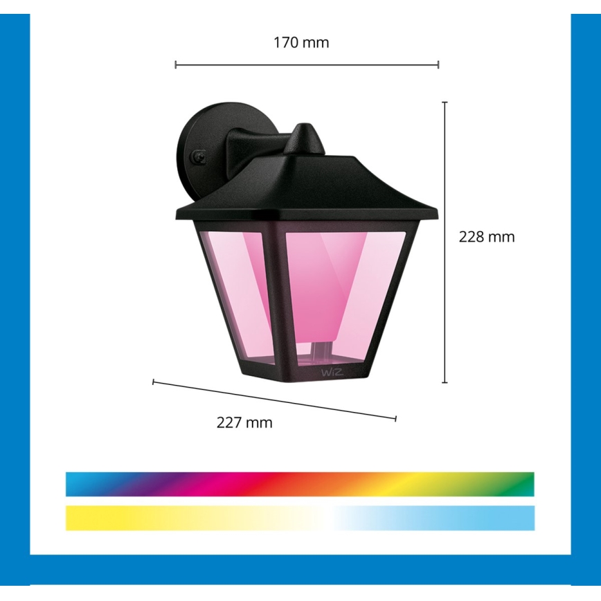 WiZ - LED RGBW Aplique de exterior regulable LED/9,5W/230V 2700-5000K IP44 Wi-Fi