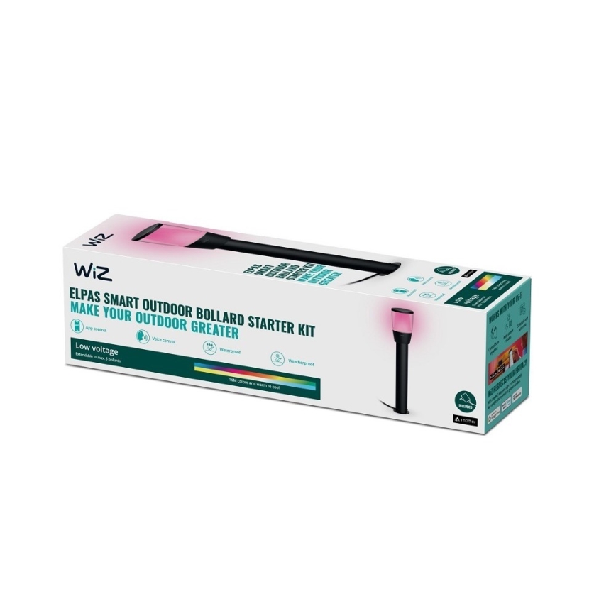 WiZ - LED RGBW Regulable exterior lámpara ELPAS LED/4,8W/12/230V 2700-5000K IP65 Wi-Fi