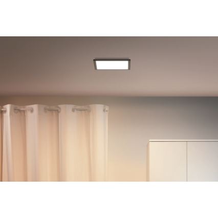 WiZ - Plafón LED regulable SUPERSLIM LED/12W/230V 2700-6500K Wi-Fi negro