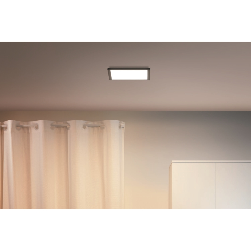 WiZ - Plafón LED regulable SUPERSLIM LED/12W/230V 2700-6500K Wi-Fi negro