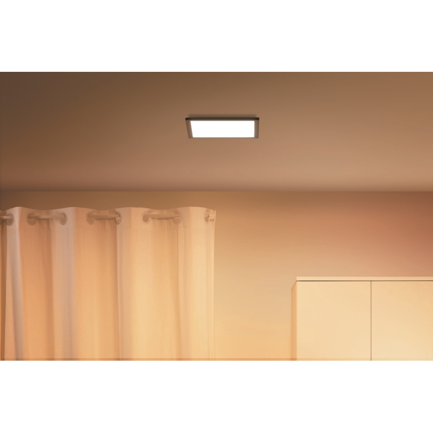 WiZ - Plafón LED regulable SUPERSLIM LED/12W/230V 2700-6500K Wi-Fi negro