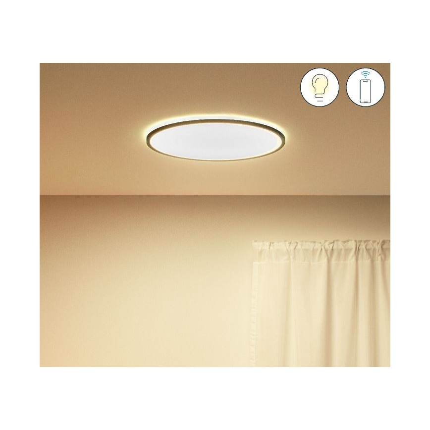 WiZ - Plafón LED regulable SUPERSLIM LED/22W/230V 2700-6500K Wi-Fi negro