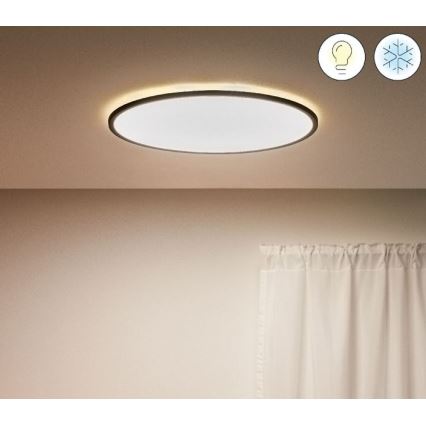 WiZ - Plafón LED regulable SUPERSLIM LED/32W/230V 2700-6500K Wi-Fi negro