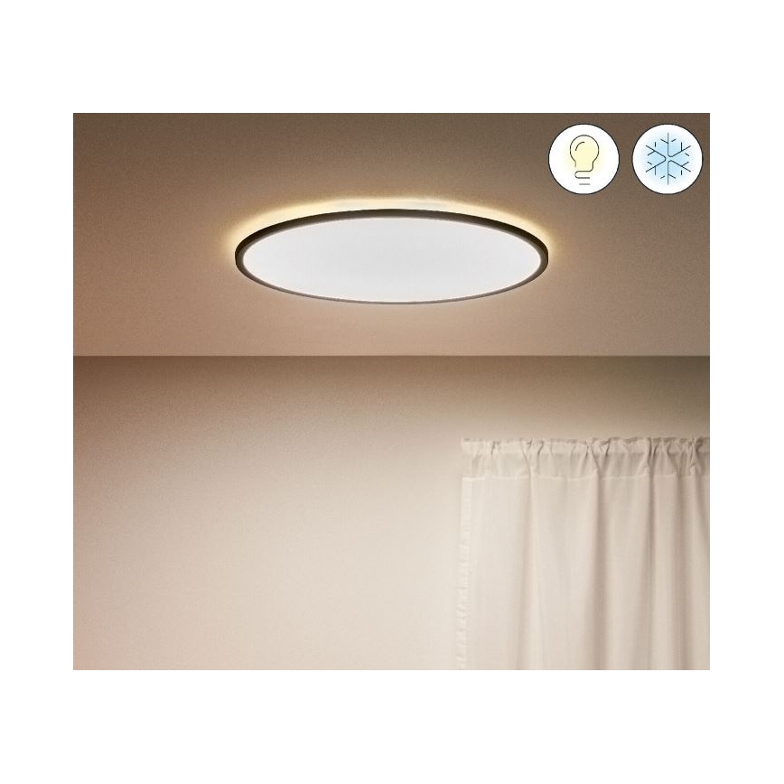 WiZ - Plafón LED regulable SUPERSLIM LED/32W/230V 2700-6500K Wi-Fi negro