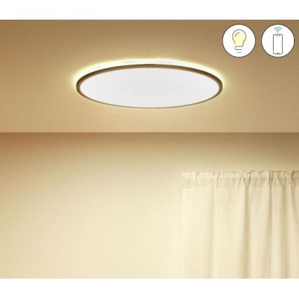 WiZ - Plafón LED regulable SUPERSLIM LED/32W/230V 2700-6500K Wi-Fi negro