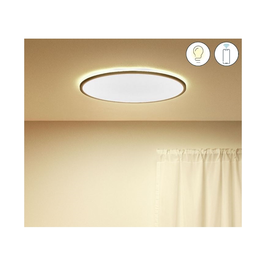 WiZ - Plafón LED regulable SUPERSLIM LED/32W/230V 2700-6500K Wi-Fi negro