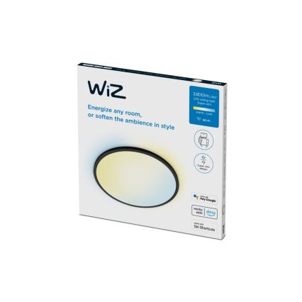 WiZ - Plafón LED regulable SUPERSLIM LED/32W/230V 2700-6500K Wi-Fi negro