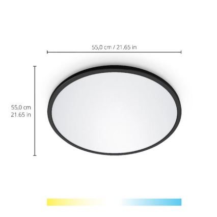 WiZ - Plafón LED regulable SUPERSLIM LED/32W/230V 2700-6500K Wi-Fi negro