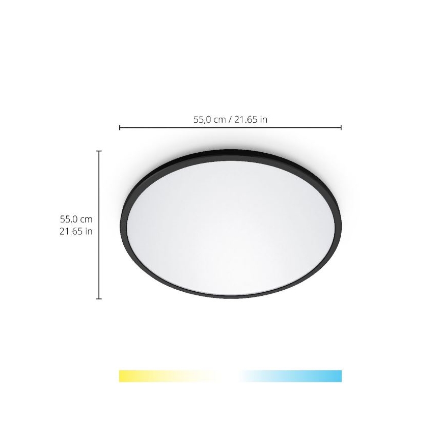WiZ - Plafón LED regulable SUPERSLIM LED/32W/230V 2700-6500K Wi-Fi negro