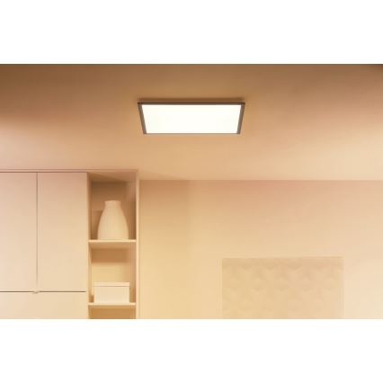 WiZ - Plafón LED regulable SUPERSLIM LED/36W/230V 2700-6500K Wi-Fi negro