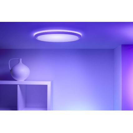 WiZ - Plafón LED RGB regulable SUPERSLIM LED/22W/230V 2700-6500K Wi-Fi blanco