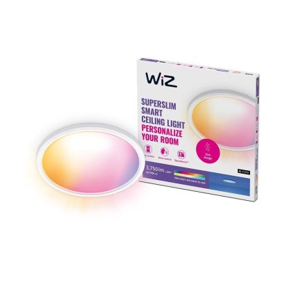 WiZ - Plafón LED RGB regulable SUPERSLIM LED/32W/230V 2700-6500K Wi-Fi blanco