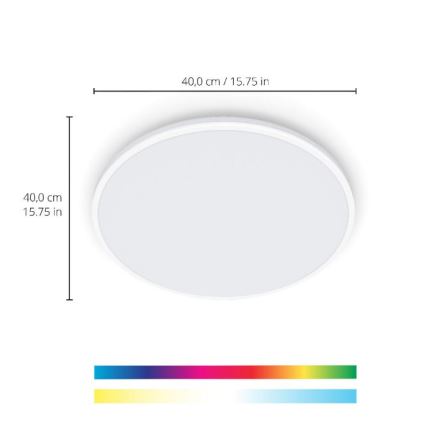 WiZ - Plafón LED RGBW regulable RUNE LED/21W/230V 2700-6500K Wi-Fi blanco