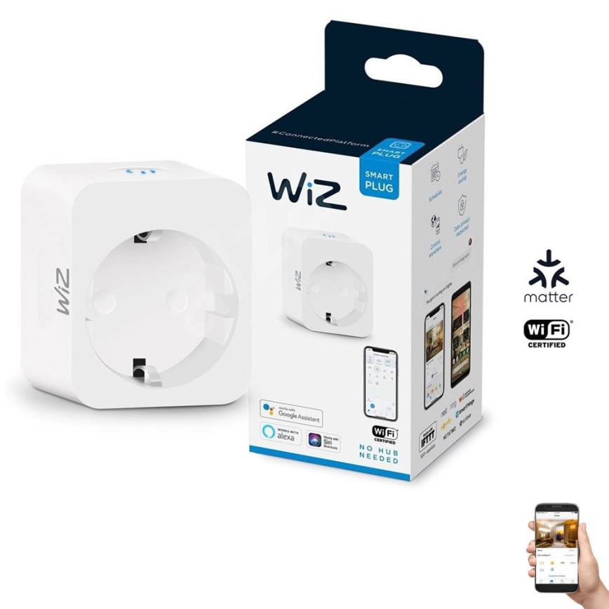 WiZ - Toma inteligente F 2300W Wi-Fi SCHUKO