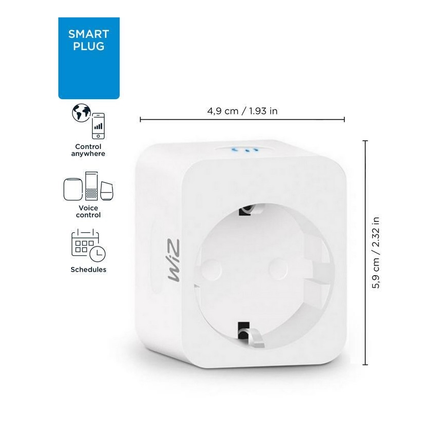 WiZ - Toma inteligente F 2300W Wi-Fi SCHUKO