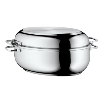 WMF - Fuente ovalada para asar con tapa  41x28,5 x18 cm acero inoxidable