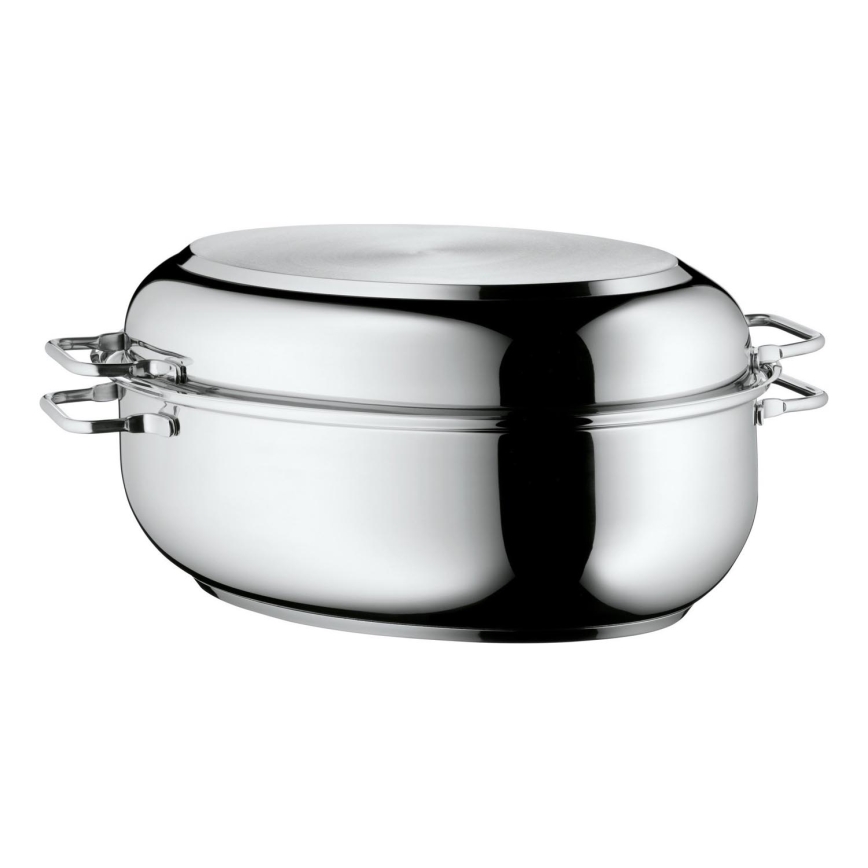 WMF - Fuente ovalada para asar con tapa  41x28,5 x18 cm acero inoxidable