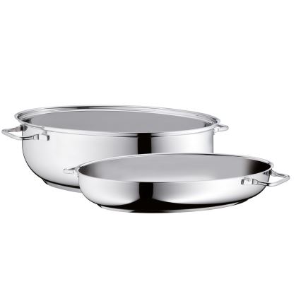 WMF - Fuente ovalada para asar con tapa  41x28,5 x18 cm acero inoxidable