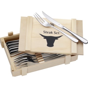 WMF - Juego de cubiertos para carne en caja de madera 12ks
