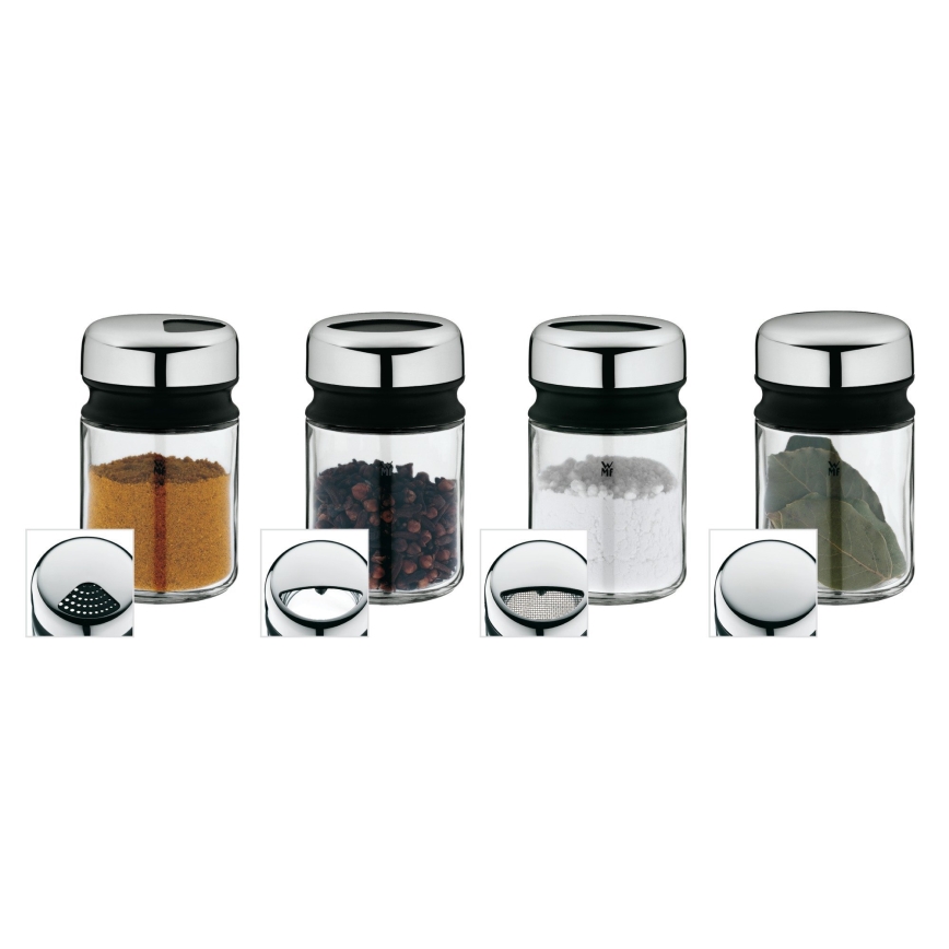 WMF - Juego de frascos para especias 4 piezas DEPOT 9,5 cm acero inoxidable