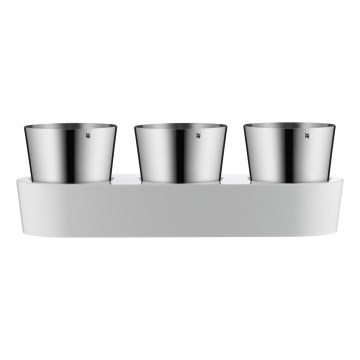 WMF - Maceta autorriego para hierbas 3 uds. GOURMET blanco/acero inoxidable