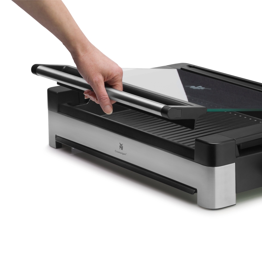 WMF - Parrilla eléctrica de mesa con tapa LONO 2200W/230V acero inoxidable