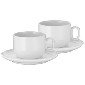 WMF - SET 2x Taza para capuchino con un platillo BARISTA 160 ml blanco
