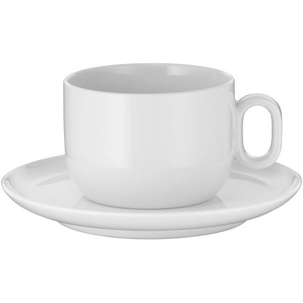 WMF - SET 2x Taza para capuchino con un platillo BARISTA 160 ml blanco