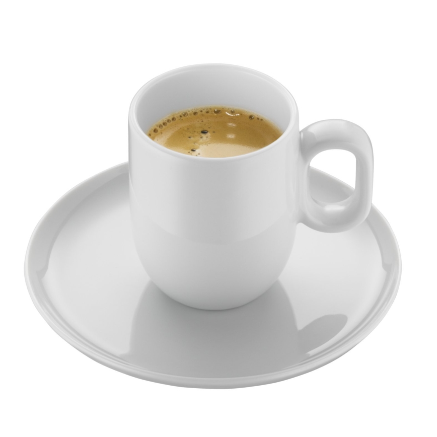 WMF - SET 2x Taza para espresso con platillo BARISTA blanco