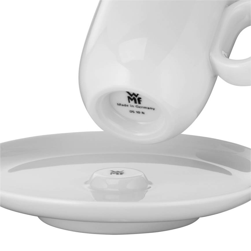 WMF - SET 2x Taza para espresso con platillo BARISTA blanco