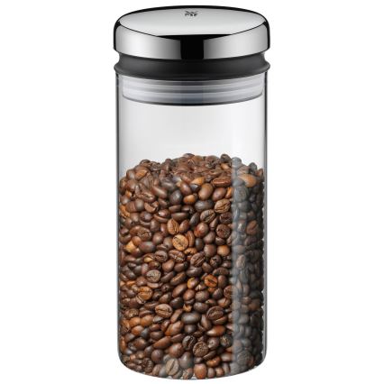 WMF - Tarro de vidrio para alimentos DEPOT 1l acero inoxidable